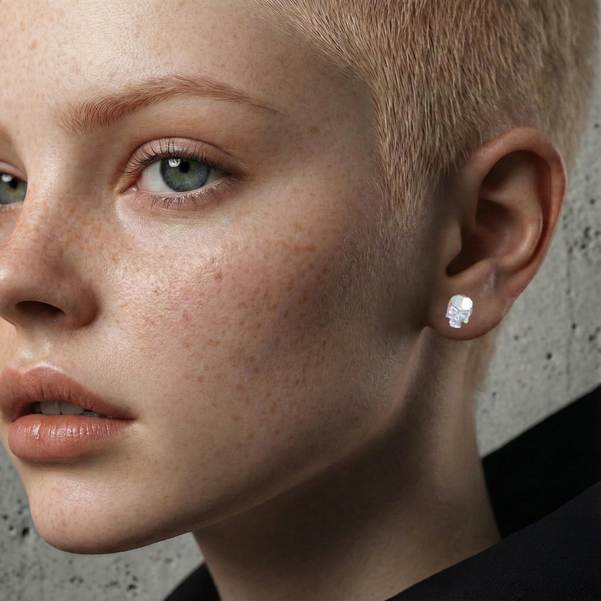 Aretes Calavera Cristal Sunrise - Image 3